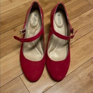 Giani Bernini Leather Red Jane Pumps